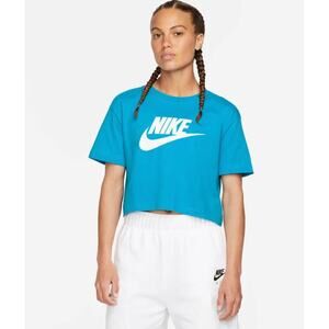 Nike Sportswear Essential Women's Cropped Logo T-Shirt Blue sz L